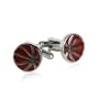 Orange Basketball Silver Cufflinks