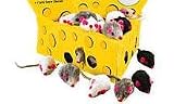 Zanies Realistic Mice Cat Toys - Hours of Fun - Set of 20 - White / Gray / Black