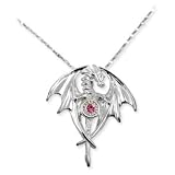 Dragon Goddess Pink Crystal Sterling Silver Necklace