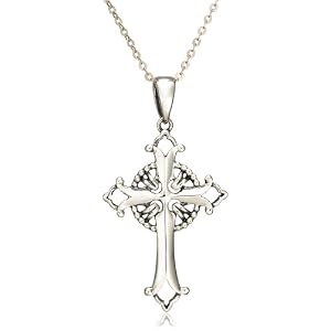 31C40j4fUTL. SL500 AA300  Sterling Silver Celtic Cross Pendant, 18.5