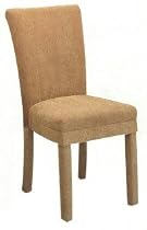 Set of 2 Powder Brown Fabric Parsons Dining Chairs