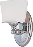 Tucson - 1 Light Bathroom Vanity Wall Sconce Lighting Fixture - Polished Chrome - White Opal Oval Shaped Glass - B4700