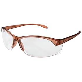 Women's Eye Protection, Clear Lenses, Dusty Rose Frames, Hardcoat Coating