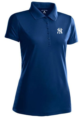 New York Yankees Womens Pique Xtra Lite Polo Shirt (Team Color) - Medium