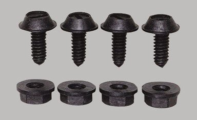 Custom Accessories CU093342 Black Nylon License Fasteners Set of 4