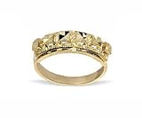 Genuine 10 KT Yellow Gold Diamond Cut Band 10K Ring Size 7