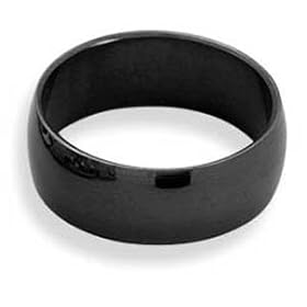 Black Stainless Steel Men's Ring (8mm) - Size 8: West Coast Jewelry: Jewelry