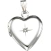 Sterling Silver Heart Shaped Diamond Locket (0.03 ctw, G-H, SI1)