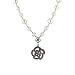 Sterling Silver Freshwater Cultured Pearl and Marcasite Floral Necklace, 17.75