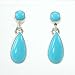 Sterling Silver and Turquoise Teardrop Dangle Earrings, #11210
