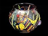 Fantasy Fish Design - Hand Painted - 19 oz. Bubble Ball with candle