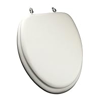 Comfort Seats C1B5E2-00CH Deluxe Soft Toilet Seat with Wood Cores and Chrome Hinges, Elongated, White