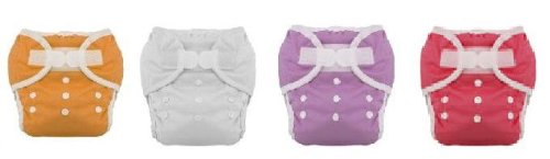 Thirsties Duo Diaper Cloth Diaper Size 1 6 Pack Girl Colors with Reusable Dainty Baby Bag Bundle