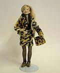 Heidi Ott Dolls House Doll, Lady Wearing Leopard Skin