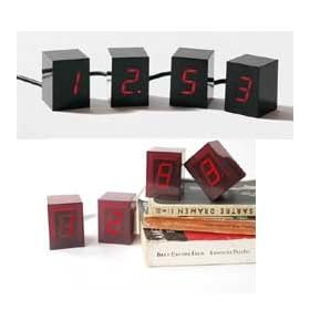 Individual Numbers LED Clock Red