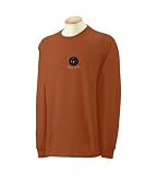 Custom embroidered mean face bowling ball design on long sleeve t-shirt