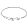 Sterling Silver High Polish Fashion Cuff Bracelet w/ CZ Accents