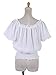 Anna-Kaci Women's Off Shoulder Peasant Tops Boho Short Sleeve Ruffle Shirts Smocked Blouse