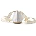 ELEGANTPARK Wedding Flats Shoes Women Wedding Shoes for Bride Flats Bridal Shoes Flats Comfortable Satin Closed Toe Ribbon Tie Ballet Flats