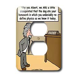 Londons Times Famous People Places Books Cartoons - Young Einstein School Problem - Light Switch Covers - 2 plug outlet cover