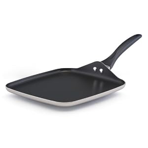 Farberware 21407 Dishwasher Safe Nonstick Cookware 11-Inch Square Griddle, Champagne