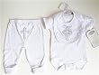 Heaven Sent Christening Set with Onesie, Pants and Bib