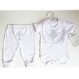 Heaven Sent Christening Set with Onesie, Pants and Bib