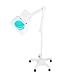 Professional Fluorescent 7.5 x 6.25" Magnifier Floor Lamp - Heavy-Duty Roller Stand - 5 Diopter