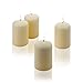Vanilla Pillar Candles - Set of 8 Unscented Candles - 3 inch Tall, 2 inch Thick - 18 Hour Clean Burn Time