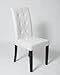 Roundhill Furniture Solid Wood Leatherette Padded Parson Stitches Design Chair, White, Set of 2