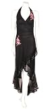 Halter Style Asymmetrical Evening/ Prom/ Bridesmaid Dress w/Flower Embroidery