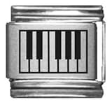 Clearly Charming Piano Keys Laser Italian Charm
