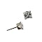 14K Earring 5MM Square Cubic Zirconia White Gold Stud