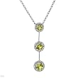 Necklace With 0.75ctw Precious Stones - Genuine Clean Diamonds and Peridots Beautifully Crafted in 14K White Gold Length 16in