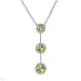 Necklace With 0.75ctw Precious Stones - Genuine Clean Diamonds and Peridots Beautifully Crafted in 14K White Gold Length 16in