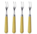 Cocktail Fork- Yellow Gingham Handle