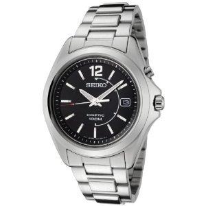 Seiko #SKA477 Men's Stainless Steel Kinetic Analog Quartz Watch