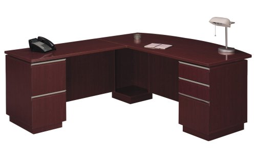 Left L-Desk 72 Full Ped - Milano Cherry Collection - Bush Office Furniture - 500-082-9000K