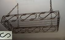 Wrought Iron Hanging Pot Rack with Hooks--Amish Made