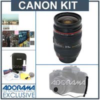 Canon EF 24-70mm f/2.8L USM AF Lens Kit, USA with Tiffen 77mm Wide Angle Filter Kit, Lens Cap Leash, Professional Lens Cleaning Kit,