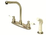 Elements of Design EB717 Victorian High Arc Kitchen Faucet, Satin Nickel/Chrome