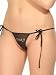 Lycra Tie on the Side Thong w/Sexy Rhine Stones,Black