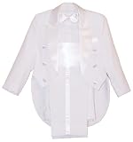Wedding Ring Bearer Tux Baby Boy-Youth Tuxedo Suit Tails, M (6-12 mo), White