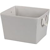 Household Essentials Medium Tapered Storage Bin with Handles, Natural Canvas