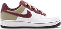 Nike Air Force 1 AF1 White/Deep Garnet/Deep Burgundy/Tweed Boy's Women's Classic Basketball Style Casual Walking Shoes.