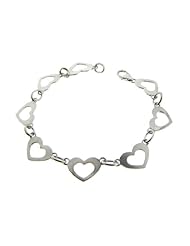 Phil Laender - Silver Hearts Bracelet - Sterling Silver - 7.9 Gr - 19cm