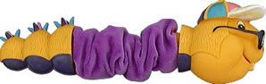 Vo-Toys Bungee Clarence Caterpillar Bone Plush and Vinyl Dog Toy