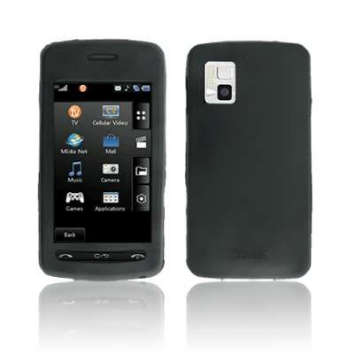 Black Silicone Soft Rubber Case Cover for LG CU920, LG VU CU915 Phone