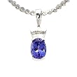 14K White Gold Tanzanite and Diamond Pendant