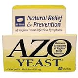 AZO Yeast Homeopathic Medicine for Vaginal Yeast Infection 400 Mg.Tablets - 60 Ea